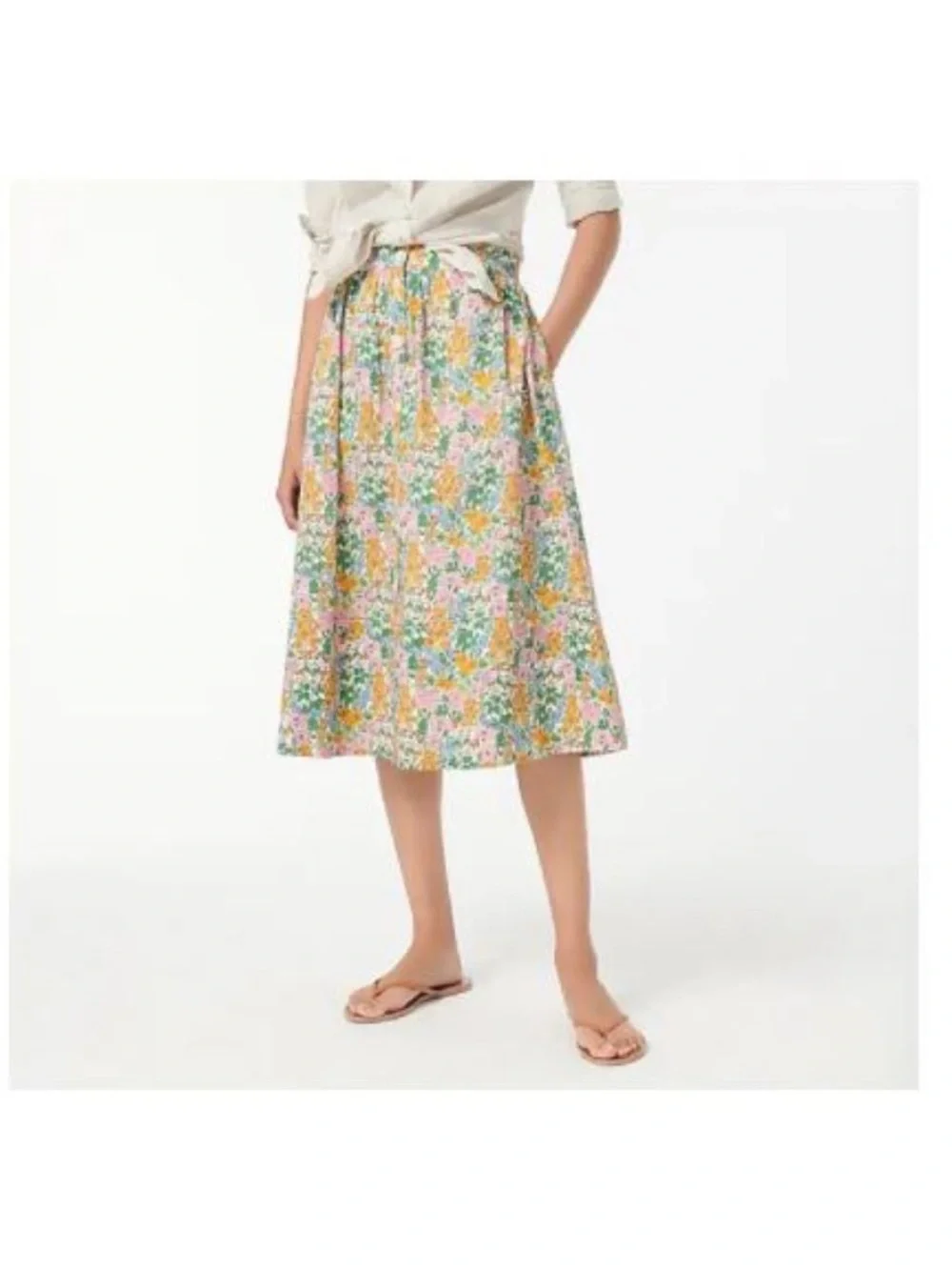 J Crew Button-up midi skirt in Liberty Mini Floral NWT